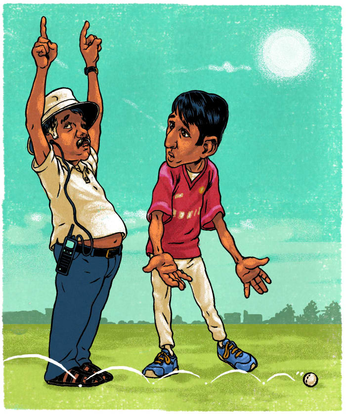In Shoeb Davda’s league, the umpires were known to signal a six, cricket’s version of a home run, when the ball had decidedly not been batted over a fence.